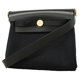 Hermès Borsa a tracolla Hermes Herbag Zip Mini Toile Military Black Nero