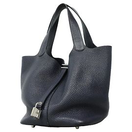 Hermès Bolsa Hermes Picotin Lock MM Azul marinho