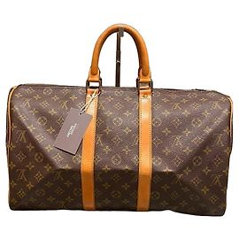 Louis Vuitton Keepall 45 Monogram Mala de Viagem Marrom Monograma