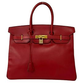 Hermès Bolsa Hermes Vintage Birkin 35 Vermelho