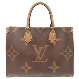 Borsa Tote Louis Vuitton OnTheGo MM da donna Marrone Rosso