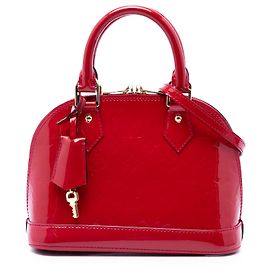 Louis Vuitton Red Monogram Vernis Alma BB Rosso