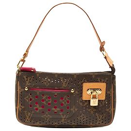 Louis Vuitton Brown Monogram Perforated Pochette Accessoires Marrom