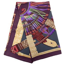 Pañuelo de seda Hermès Purple Ceintures Et Liens 90 Púrpura
