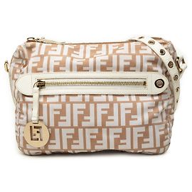 Borsa a tracolla Fendi Brown Zucca Canvas Marrone Altro