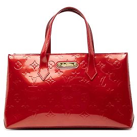 Louis Vuitton Red Monogram Vernis Wilshire PM Rot