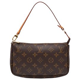Louis Vuitton Brown Monogram Pochette Accessoires Castaño