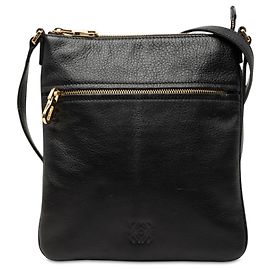 Bandolera Anagram LOEWE de piel negra Negro