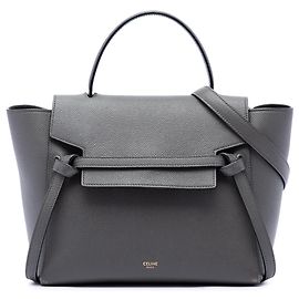Céline Sac ceinture Celine en cuir de veau grainé micro gris Marron