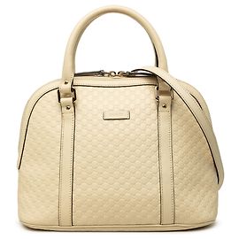 Bolsa Dome Satchel Gucci White Medium Microguccissima Branco