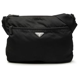 Bolsa Crossbody Prada em Tessuto preto com zíper Preto