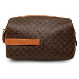 Céline Necessaire Celine Brown Macadam Coated Canvas Marrom