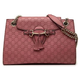 Bolso de hombro Gucci Emily Large Guccissima Rosa Rosa