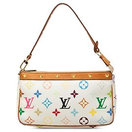 Louis Vuitton White Monogram Multicolore Pochette Accessoires Weiß