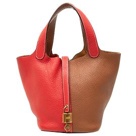 Hermès Brown Clemence Picotin Lock 18 Casaque Braun