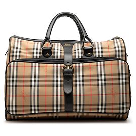 Burberry Beige Haymarket Check Canvas Reisetasche Andere