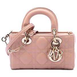 Dior Pink Micro Lambskin Cannage Lady D Joy Pink