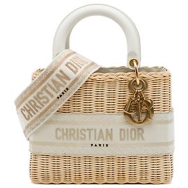 Dior Beige Medium Wicker Oblique Lady Dior Beige