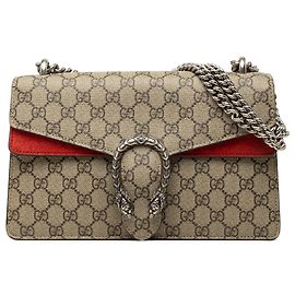 Bolsa de Ombro Gucci Dionysus Medium GG Supreme Bege Bege