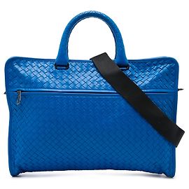 Bottega Veneta Blue Nappa Intrecciato Briefcase Blue
