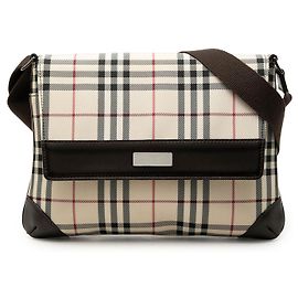 Bolso bandolera con solapa Burberry Beige House Check Canvas Beige