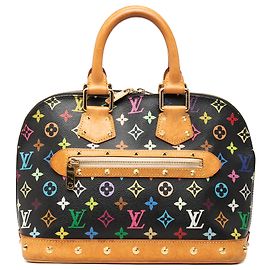 Louis Vuitton Black Monogram Multicolore Alma PM Preto