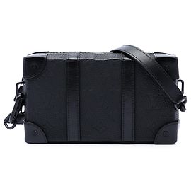 Louis Vuitton Black Monogram Taurillon Soft Trunk Wallet Black