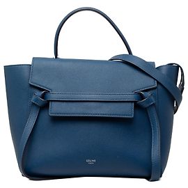 Céline Celine Blue Micro Grained Calfskin Belt Bag Blue