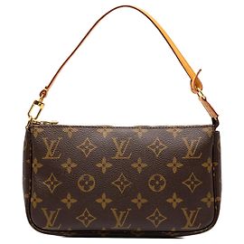 Louis Vuitton Brown Monogram Pochette Accessoires Castaño