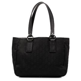 Sacola Gucci em lona GG preta Preto