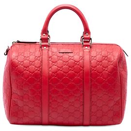Gucci Red Medium Guccissima Joy Boston Bag Rot