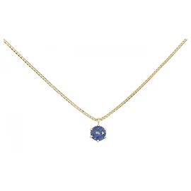 Autre Marque Au750 Sapphire Necklace Golden