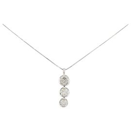 Autre Marque Colar de Diamantes Pt900/Pt850 Prata