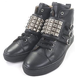 Hermès Lenox Collier de Sian41.5 Sapatilhas em couro de bezerro Preto