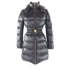 Versace Polyester-Daunenmantel Schwarz