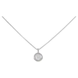 Autre Marque Pt900 Pt850 Diamond Necklace Silvery