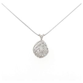 Autre Marque PT900 PT850 Diamond Necklace Silvery