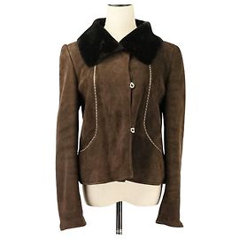Fendi Shearling Short Jacket Brown