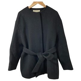 Autre Marque United Arrows Wool Collarless Coat Black