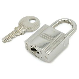 Candado Hermès Cadena107 con llave Plata