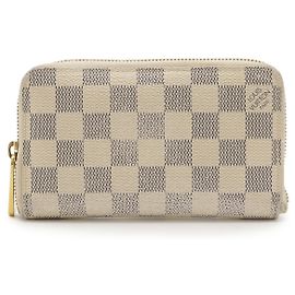 Portafoglio Louis Vuitton Zippy Compact Damier Azur Altro Crudo