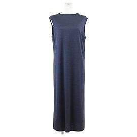 Hermès Hermes Kleid aus Seidenstrick Blau Marineblau