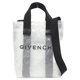 Borsa a spalla mini tote G-Shopper Givenchy in polietilene Nero Bianco