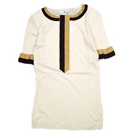 T-shirt de algodão Dries Van Noten HAPPY TAPE Bege Cru
