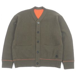 Cardigã de malha de cashmere Sacai Studs Outro Verde