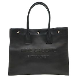 Yves Saint Laurent Saint Laurent Rive Gauche Leather 2way Tote Bag Black