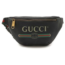Gucci Gucci Print Small Leather Belt Bag Black Other