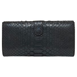 Bottega Veneta Python Long Wallet Brown Black
