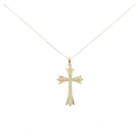 Autre Marque Colar de Diamantes Cruz Au750 Dourado