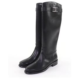 Botas altas de couro Louis Vuitton Preto